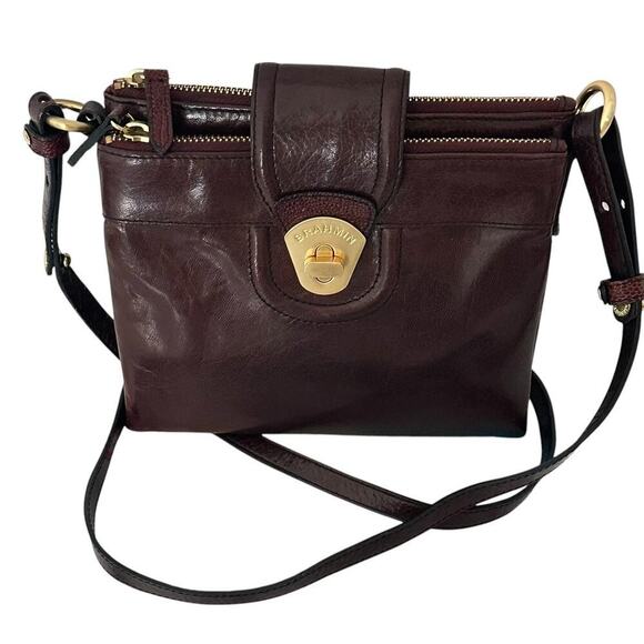 Brahmin Mojito Smooth Leather Crossbody Organizer in Oxblood - Picture 1 of 14
